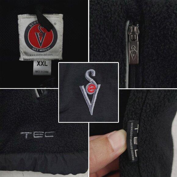 SCOTTeVEST Fleece Jacket TEC Convertible Zip Sleeves SeV Men's XXL NWOT - Picture 2 of 12